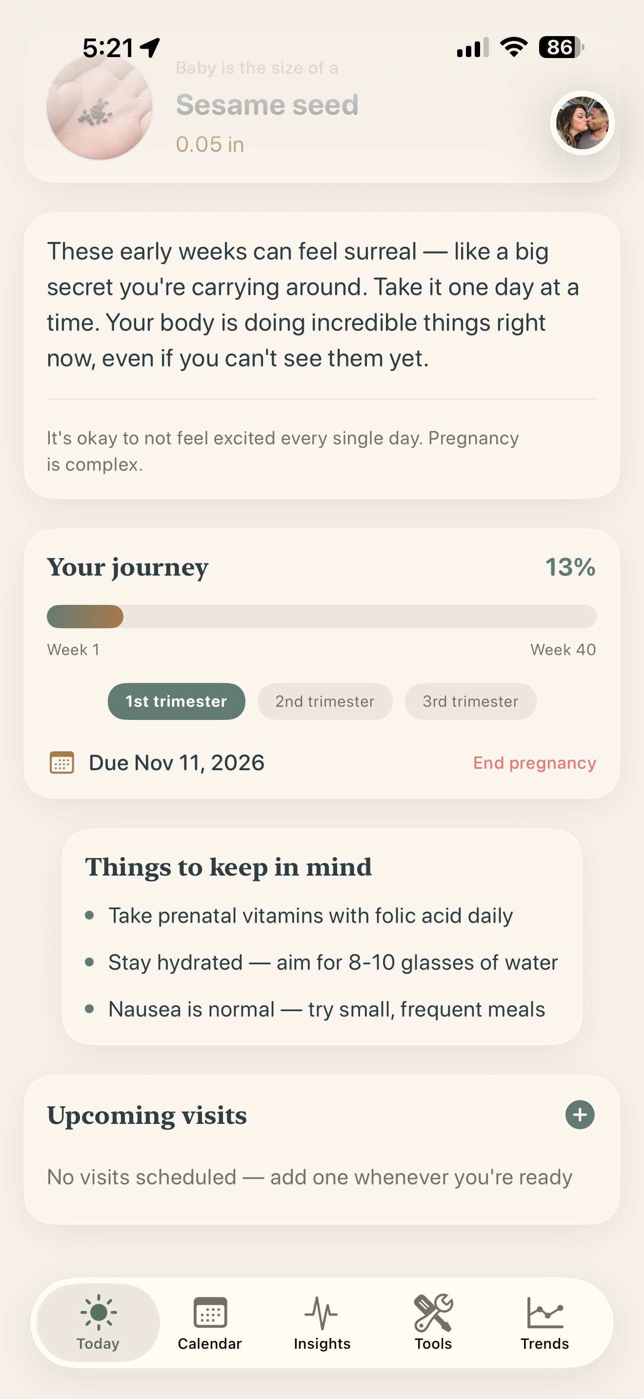 Pregnancy tips and upcoming visits